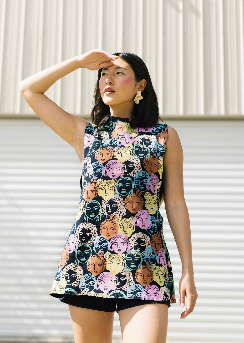 Brenda Knit Two-Piece Set- Navy Blue Floral