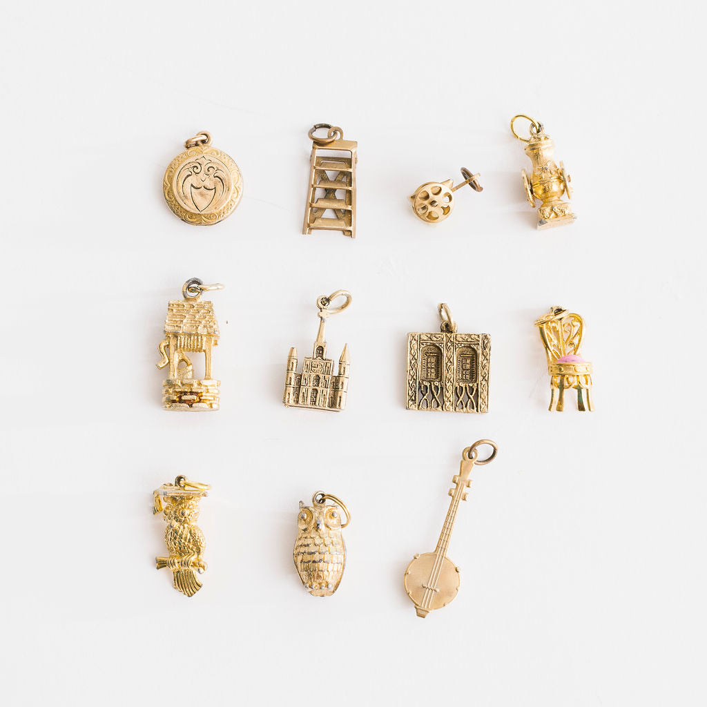Vintage gold charms for bracelets hotsell