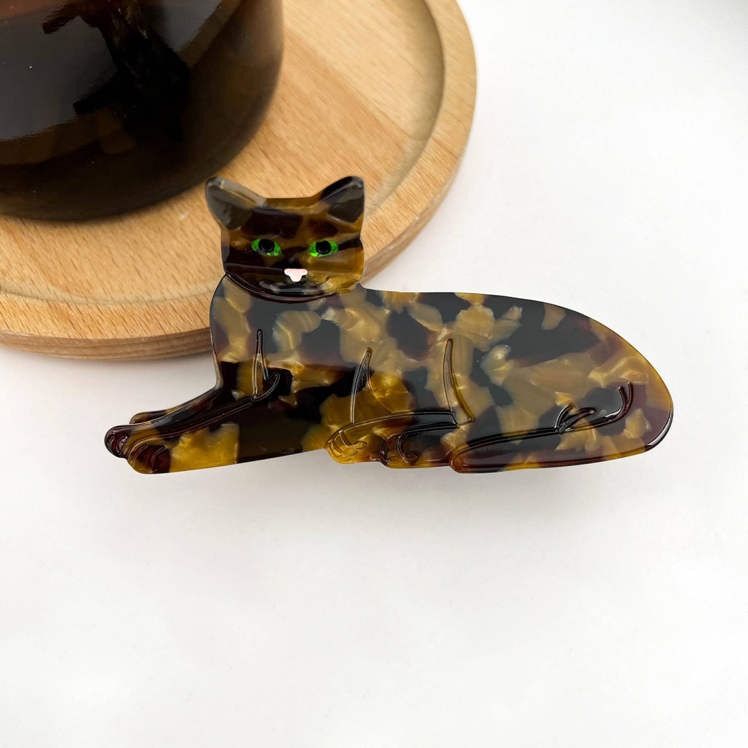 cat hair c lip Persian Claw Clip White and goldfish Hand-Painted Tuxedo Cat Claw Hair