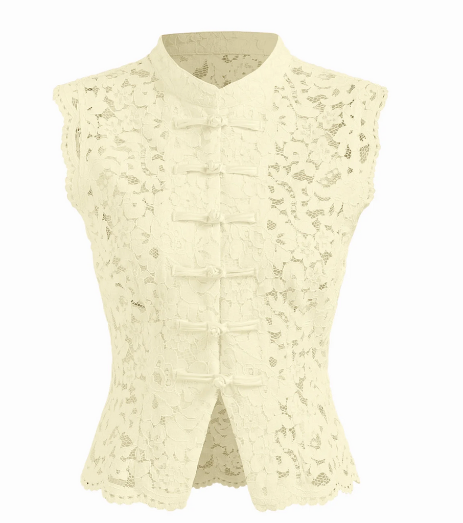 Lace Mandarin Top- Butter Yellow – My Little Belleville