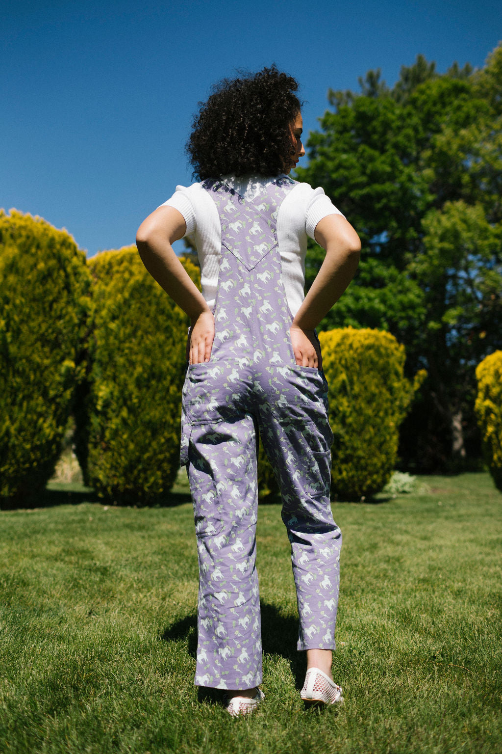 Lavender Lila Overalls | Floral Horses – My Little Belleville