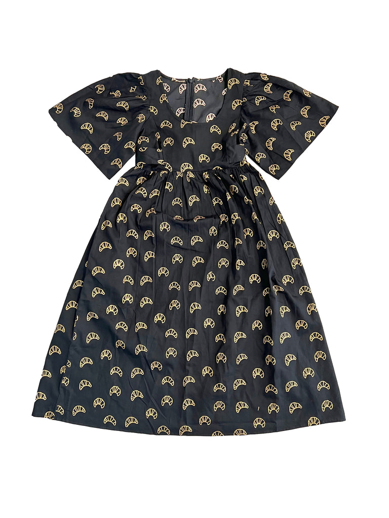 Flutter Sleeve Tie Waist Croissant Dress | Sun Dress – My Little