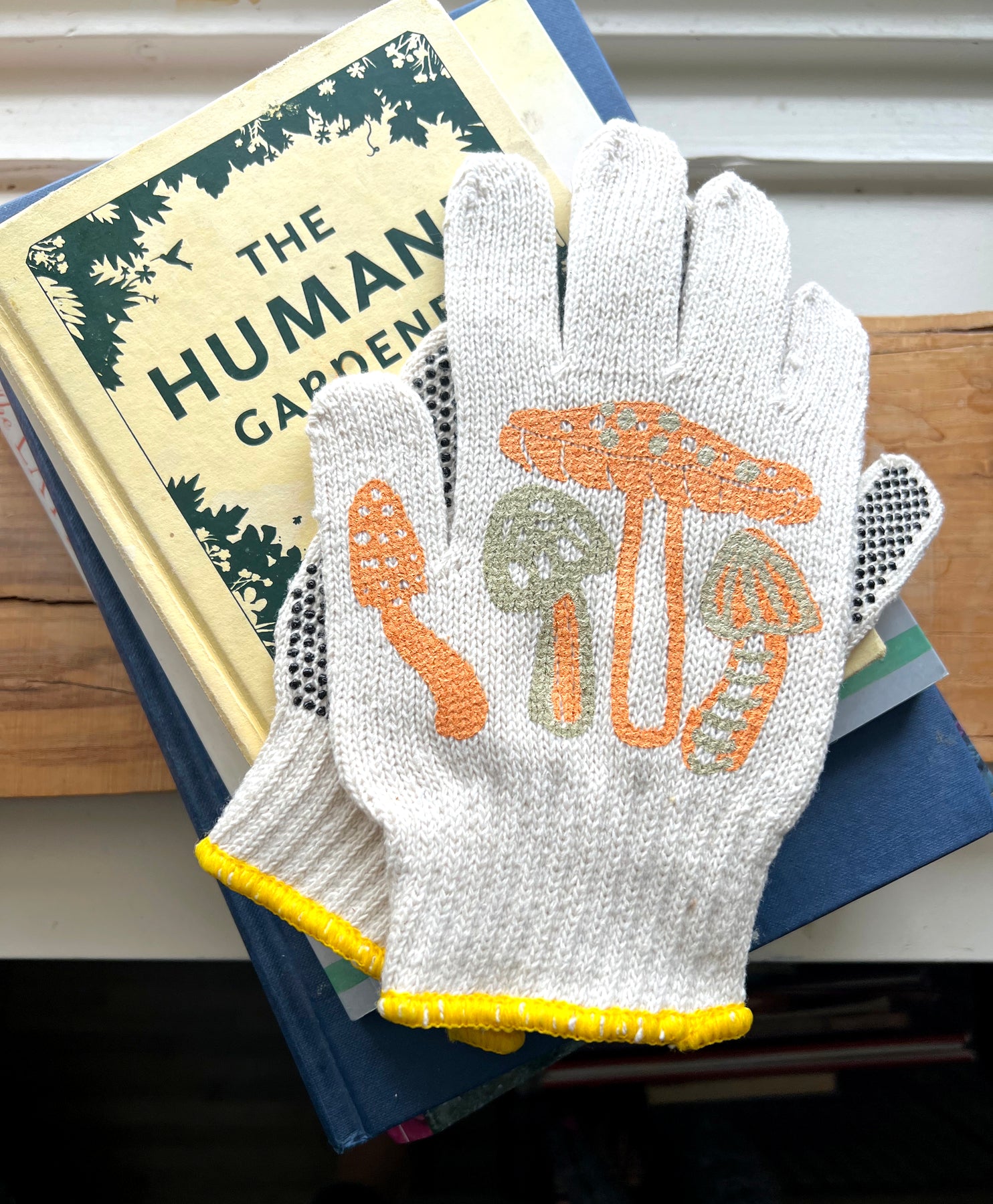 orange gardening gloves New! Gold + Orange Mushroom Gardening Gloves – My Little Belleville