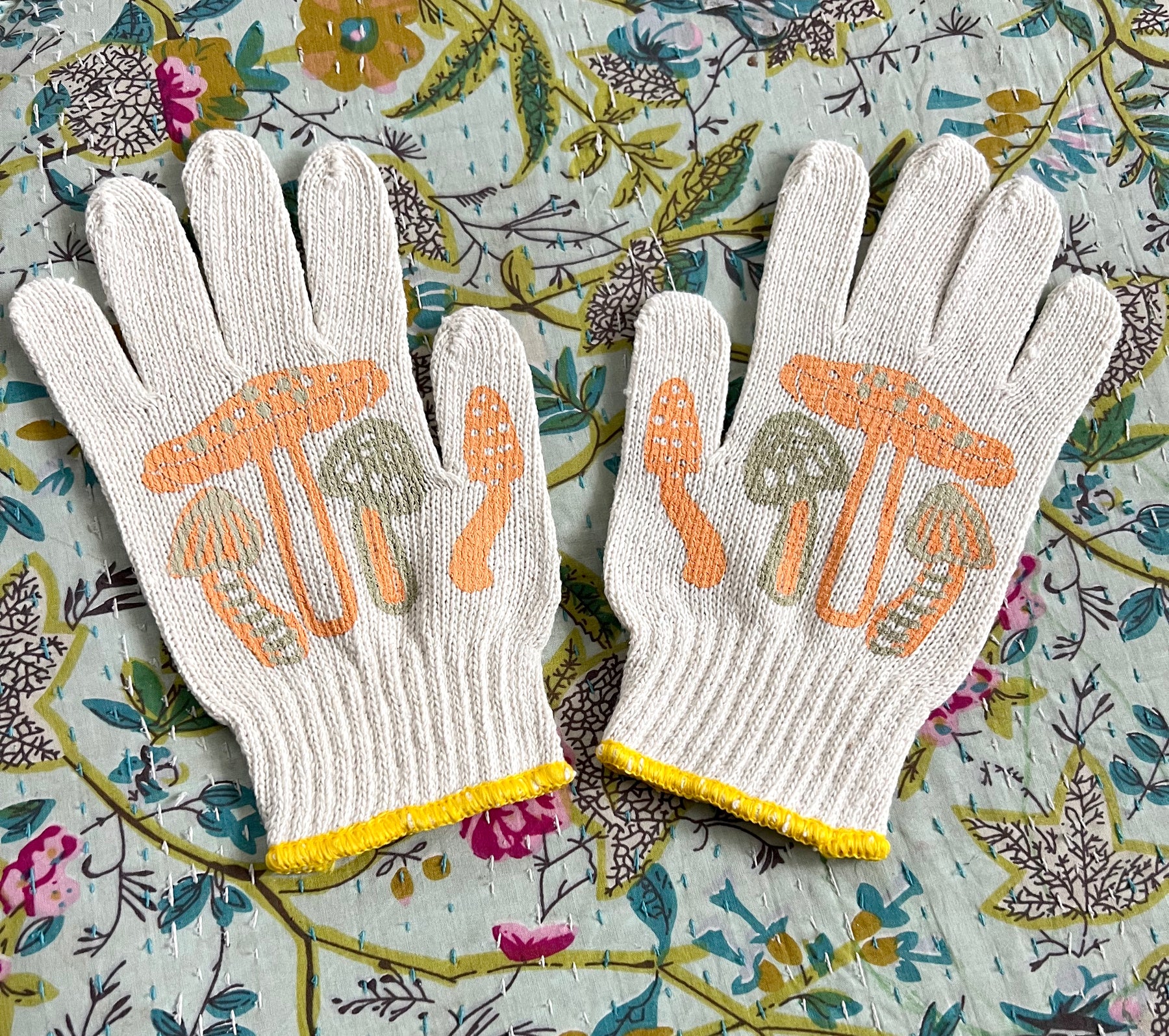 orange gardening gloves New! Gold + Orange Mushroom Gardening Gloves – My Little Belleville