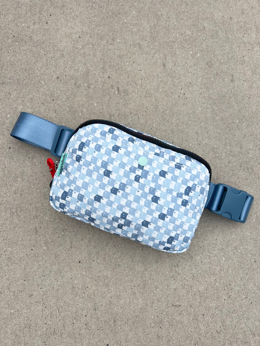New! Blue Check Face Fanny Pack Bum Bag Belt Bag – My Little Belleville